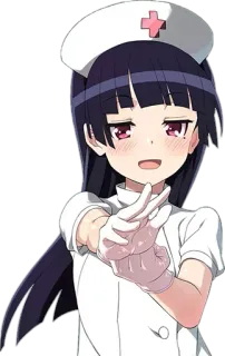 😉 Anime, Perawat, Karakter, Gadis, Seragam, Kartun telegram sticker