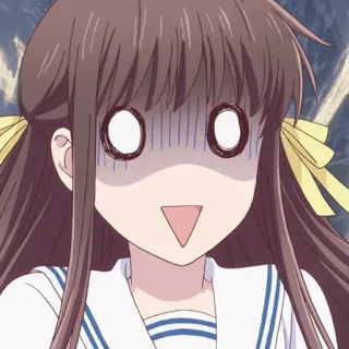 🎀 Tohru Honda Fruits Basket anime, manga, shocked, facial expression, cartoon telegram sticker