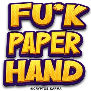 ☠️ F*CK PAPER HAND offensivo, slang, testo, sticker telegram sticker