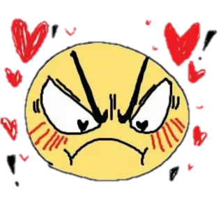 ❤️ Emoji, Wütend, Liebe, Herz, Gesichtsausdruck, Cartoon telegram sticker