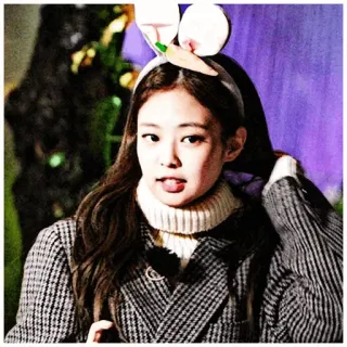 🍀 Jennie Jennie, Blackpink, K-pop, Idola, Kelinci, Telinga kelinci, Mode telegram sticker