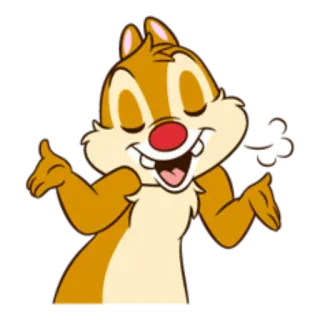 🤗 Chip chipmunk, cartoon, animal, chip, disney, character telegram sticker