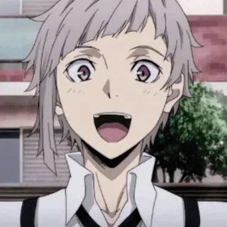 🗝 Atsushi Nakajima Bungo Stray Dogs 애니메이션, 행복, 귀여운, 미소, 문호 스트레이 독스, 나카지마 아츠시 telegram sticker