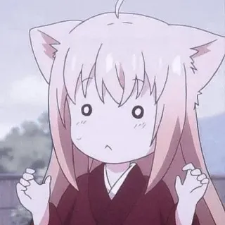 🤍 anime, cute, cat ears, chibi, manga whatsapp sticker