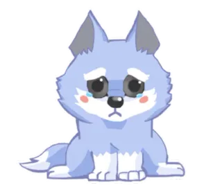 😢 волк, грустный, плачущий, мультик, животное, щенок telegram sticker