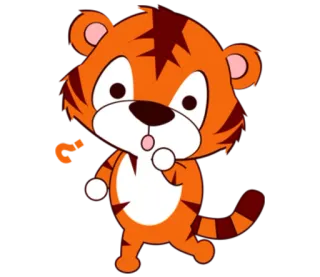 🐯 tiger, animal, cartoon, cute, illustration, character telegram sticker