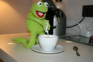 🐸 Kermit Kermit la rana, Burattino, Caffè, Muppets, Bere telegram sticker