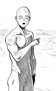 Saitama/Garou :: @TengenSama whatsapp stickers