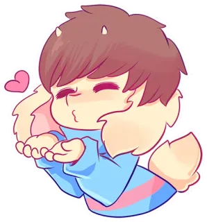 😘 Frisk Undertale Frisk, Undertale, video game, cartoon, character, blowing kiss telegram sticker