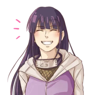 😂 Hinata Hyuga Naruto 애니메이션, 만화, 나루토, 히나타, 휴가, 캐릭터, 미소 telegram sticker