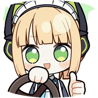 ๐ anime, girl, thumbs up, cute, chibi, cartoon telegram sticker
