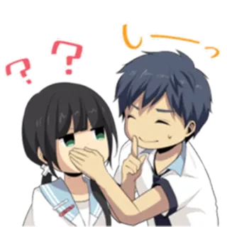 ❗ anime, manga, im lặng, suỵt, hoạt hình, mối quan hệ, cặp đôi telegram sticker