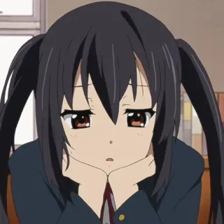 😧 Azusa Nakano K-On! anime, meisje, schattig, Azusa Nakano, K-On, manga, pruillip telegram sticker