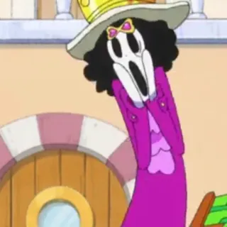 😱 Brook One Piece Аниме, Скелет, Пират, Музыкант telegram sticker