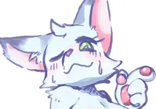 👉 Katze, Tier, Aufkleber, Cartoon, Weiße Katze telegram sticker