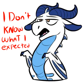 😞 I Don't KNOW WHAT I expected 龙, 卡通, 表情, 失望 telegram sticker