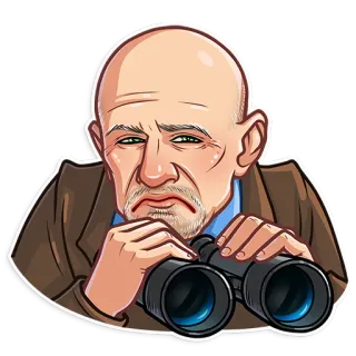 😑 Mann, Fernglas, schauen, spionieren telegram sticker