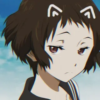 😒 Аниме, Девушка, Милый, Мультфильм, Персонаж, Иллюстрация telegram sticker