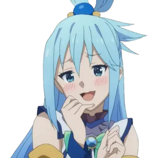 😅 Aqua Konosuba Anime, Konosuba, Aqua, Dibujos animados, Personaje whatsapp sticker