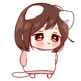 💞 Anime, Chica, Lindo, Gato, Orejas whatsapp sticker