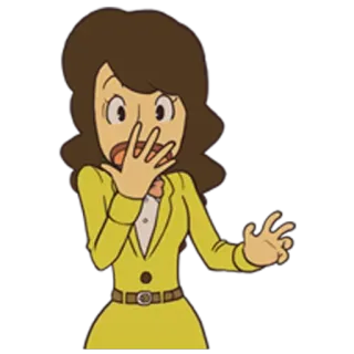 😧 여자, 충격, 놀람, 만화, 표정, 캐릭터 whatsapp sticker
