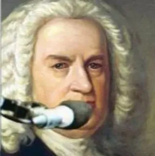 🎤 Johann Sebastian Bach composer, Bach, classical music, music, microphone telegram sticker
