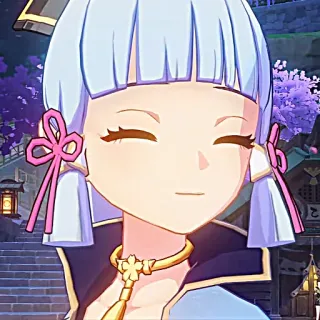❄️ Kamisato Ayaka Genshin Impact Anime, Video game, Waifu, Imut, Senyum, Genshin Impact telegram sticker