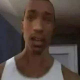 😨 CJ Grand Theft Auto: San Andreas CJ, Grand Theft Auto, San Andreas, videojuego, personaje telegram sticker