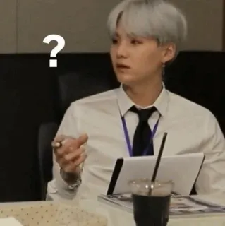 ❓ ? domanda, confuso, persona, pensare, kpop, espressione telegram sticker