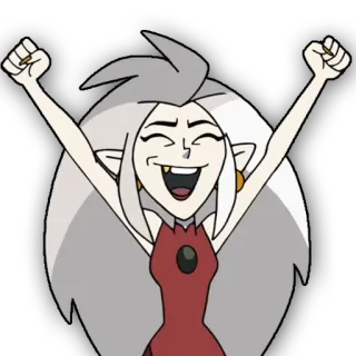 👍 Eda Clawthorne The Owl House 만화, 애니메이션, 축하, 신남, 마녀, The Owl House telegram sticker