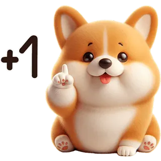 ➕ +1 corgi, cachorro, dedo do meio, ofensivo, adesivo telegram sticker
