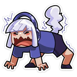 😡 Аниме, Чиби, Мультфильм, Злой, Милый, Персонаж, Иллюстрация whatsapp sticker