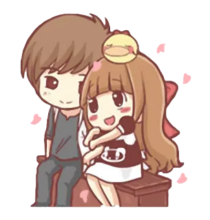 💑 Cartoon, Paar, Liebe, Süß, Beziehung, Anime, Romantik, Kawaii telegram sticker