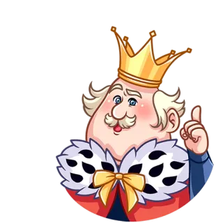 ☝ 왕, 왕실, 왕관, 만화, 캐릭터, 좋아요, 왕족 whatsapp sticker