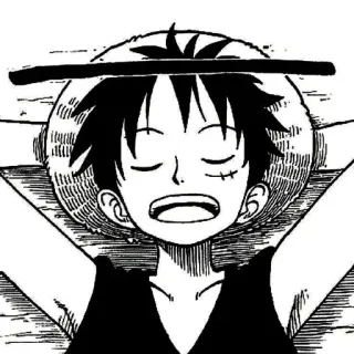 🏴‍☠️ Luffy One Piece アニメ, マンガ, ワンピース, ルフィ, 麦わら帽子, キャラクター whatsapp sticker