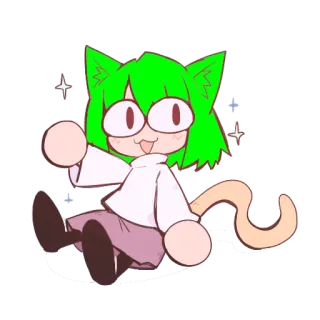 🤩 Anime, Chat, Cartoon, Kawaii, Mignon, Meme whatsapp sticker