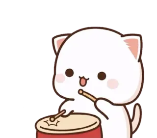 🥁 Katze, Schlagzeug, Musik, süß, Tier telegram sticker