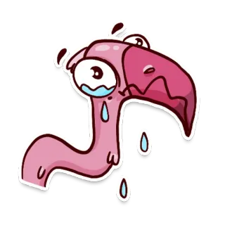🥺 triste, chorando, minhoca, rosa, adesivo, desenho animado, olhos, lágrimas telegram sticker