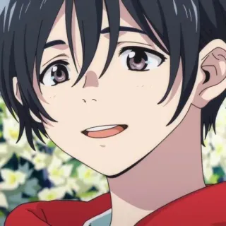 🥥 anime, chico, sonrisa, retrato telegram sticker
