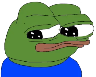 😔 Pepe the Frog pepe, frog, sad, meme, internet, cartoon telegram sticker