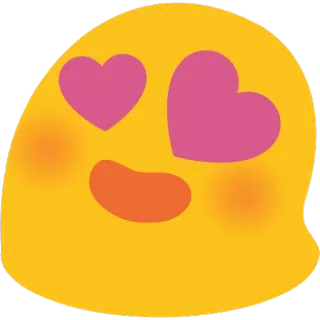😍 Emoji, Miłość, Oczy w serca, Blob telegram sticker