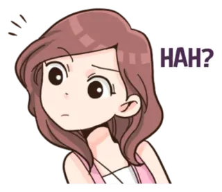 👀 HAH? Cartoon, Verwirrt, Frage, Frau telegram sticker