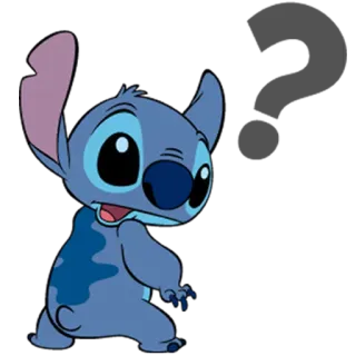 ❓ Stitch Lilo & Stitch Cartoon, Niedlich, Alien, Disney, Blau telegram sticker