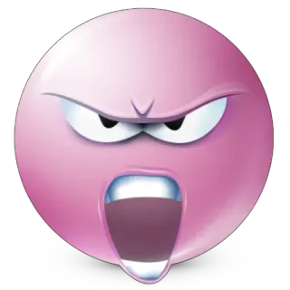 🫥 Biểu tượng cảm xúc, Tức giận, Phẫn nộ, Bực bội, La hét, Hồng, Điên telegram sticker
