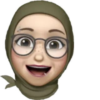 😄 Frau, Hijab, Avatar, Brille, Porträt, Kopftuch telegram sticker