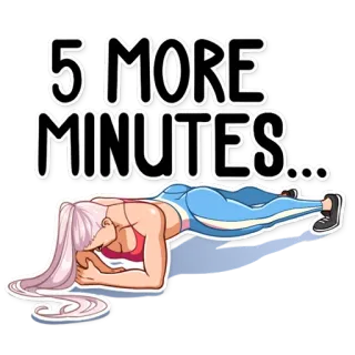 ⏱ 5 MORE MINUTES... Übung, Fitness, Planke, Training, Motivation, Müde, Fitnessstudio telegram sticker