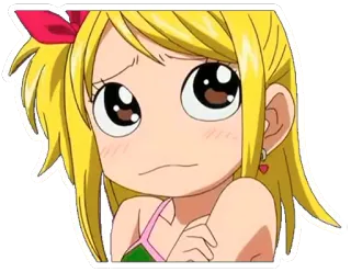 🤔 Lucy Heartfilia Fairy Tail Аниме, Стикер, Люси, Хартфилия, Fairy Tail, Мультфильм telegram sticker