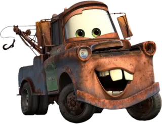 😃 Mater Cars Cricchetto, Cars, Carroattrezzi, Cartone animato, Disney, Pixar, Auto telegram sticker