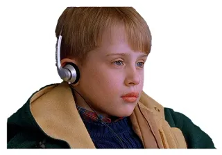 🎧 Kevin McCallister Home Alone filme, criança, fones de ouvido, esqueceram de mim, macaulay culkin whatsapp sticker