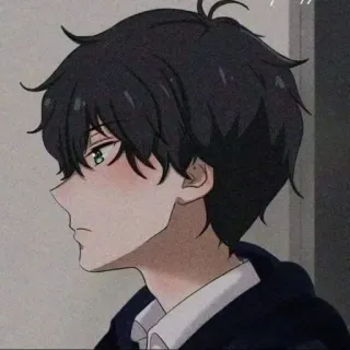 💔 Anime, Garçon, Profil, Manga, Rougir, Yeux verts telegram sticker
